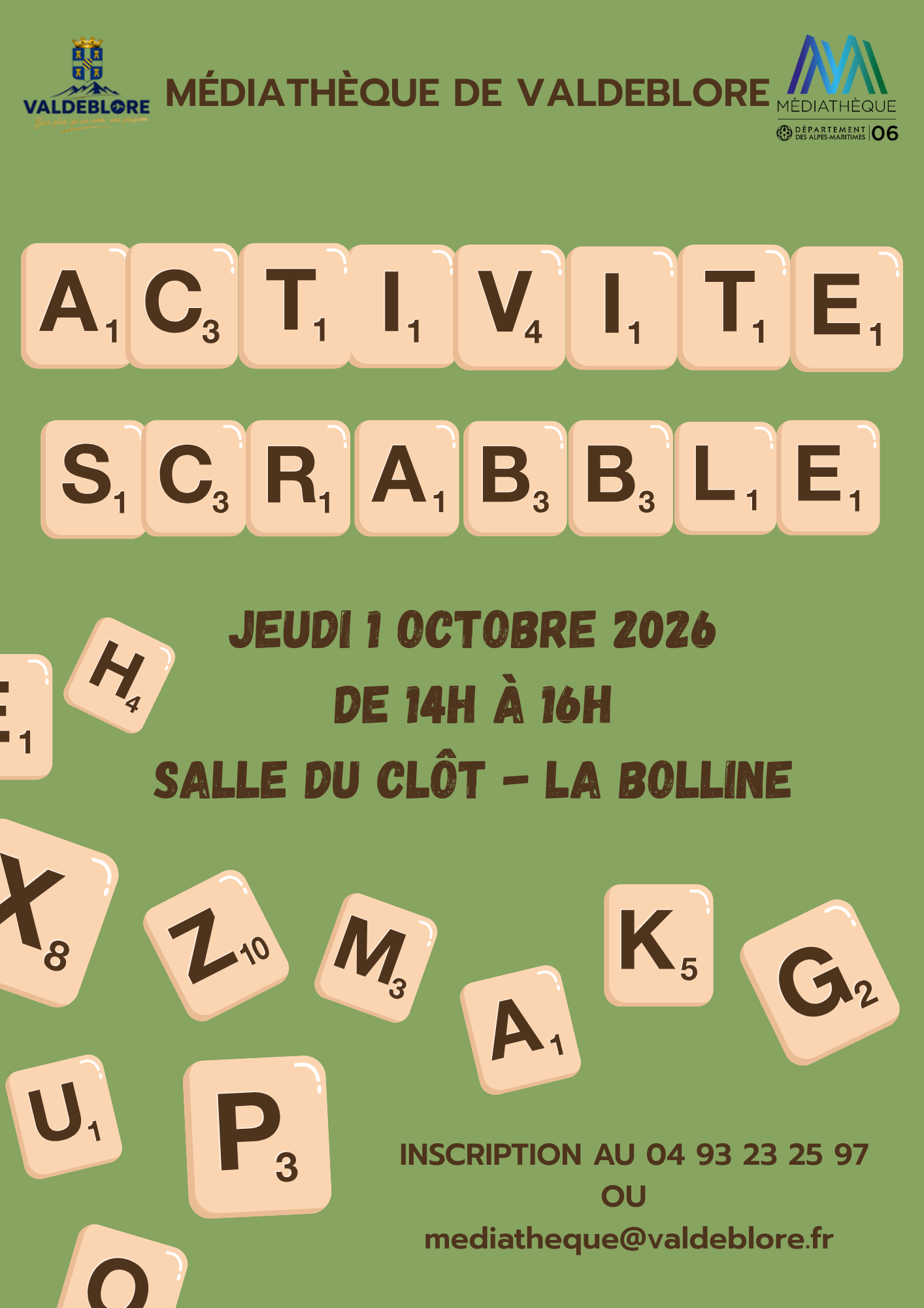 Scrabble � la M�diath�que de Valdeblore