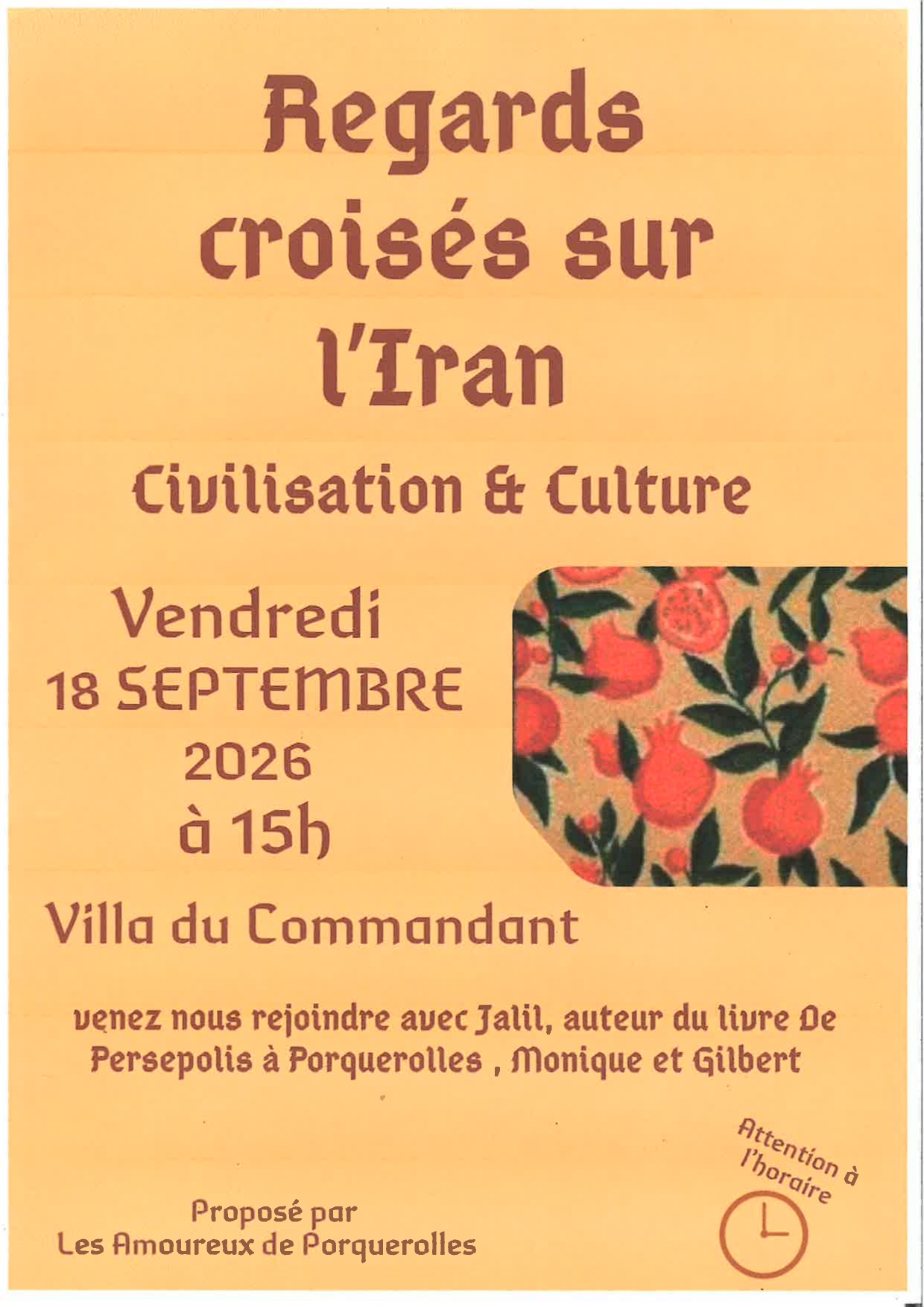 Regards crois�s sur l'Iran � la Villa du Commandant