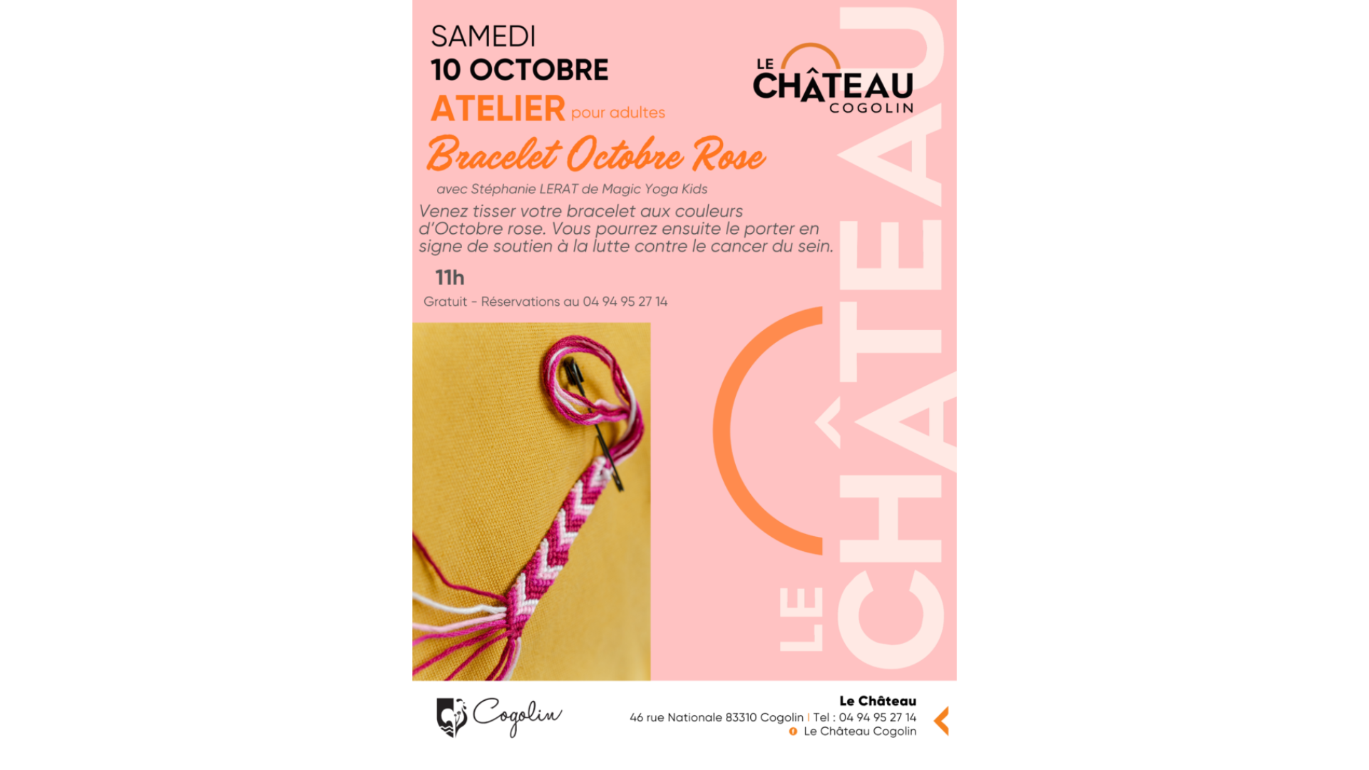 Atelier bracelet octobre rose