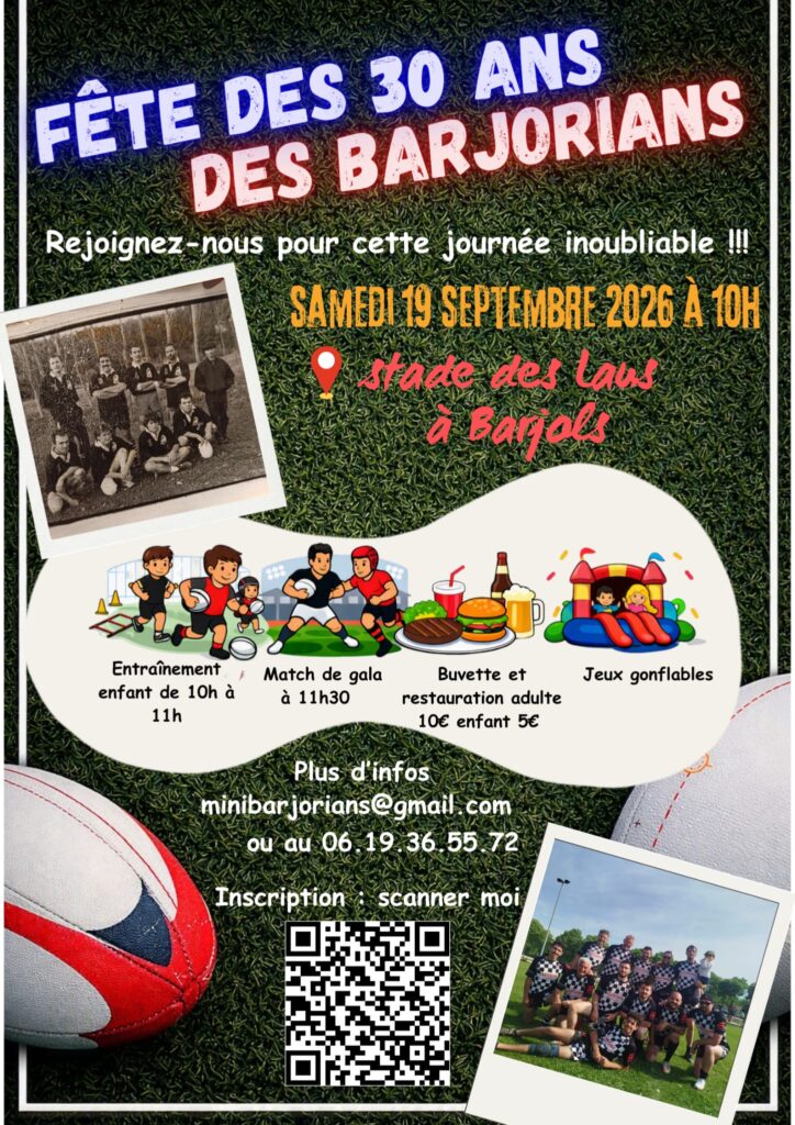 F�te du rugby : Les 30 ans des barjorians