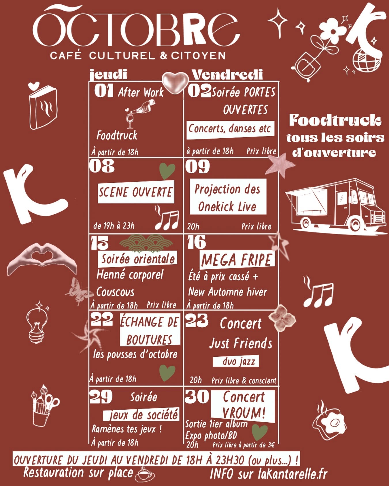 La Kantarelle - Programmation du mois d'octobre
