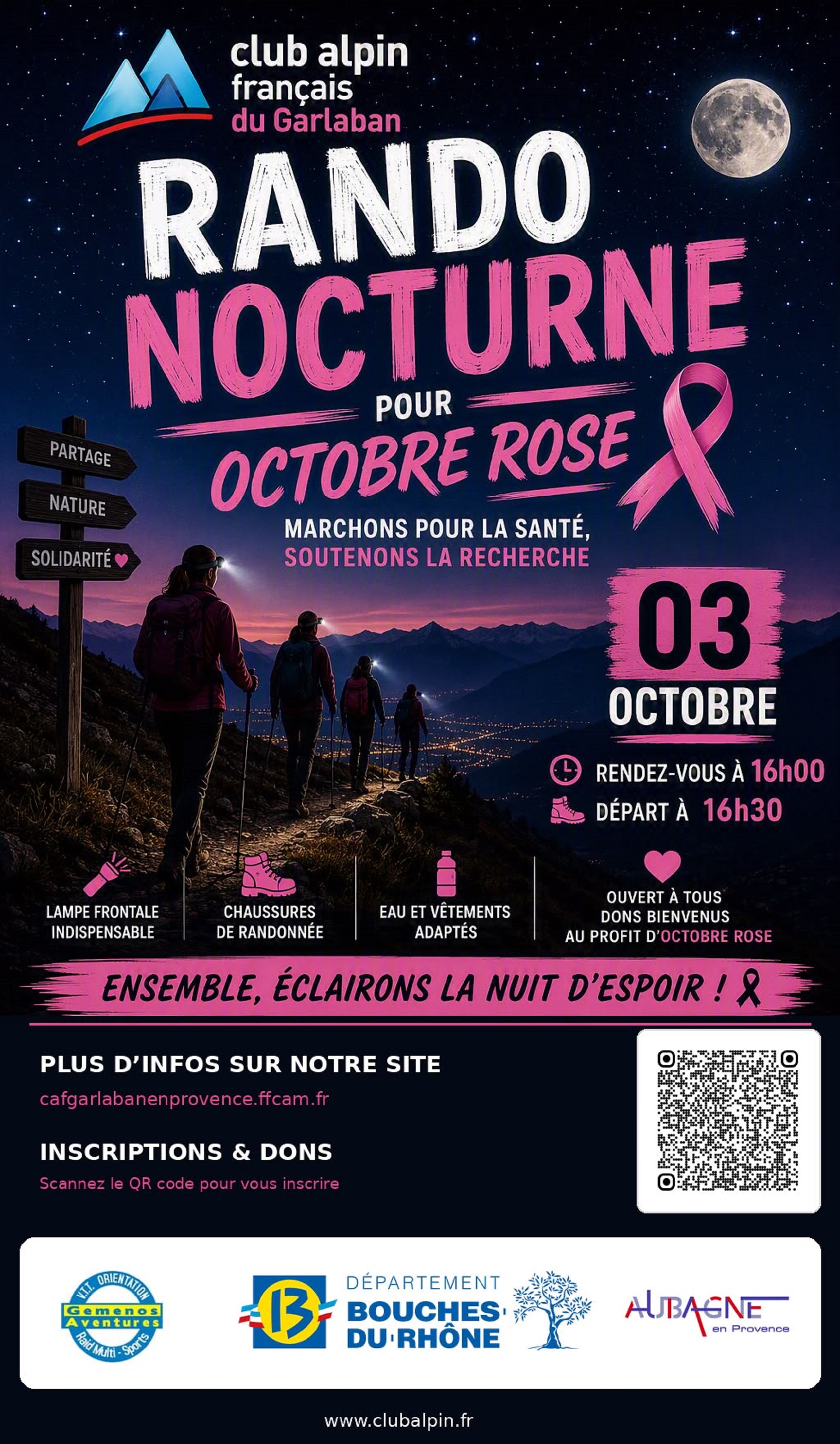 Rando nocture pour Octobre Rose