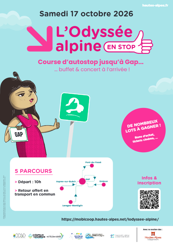 L'Odyss�e alpine, grand rallye d'autostop : trajet Embrun - Gap
