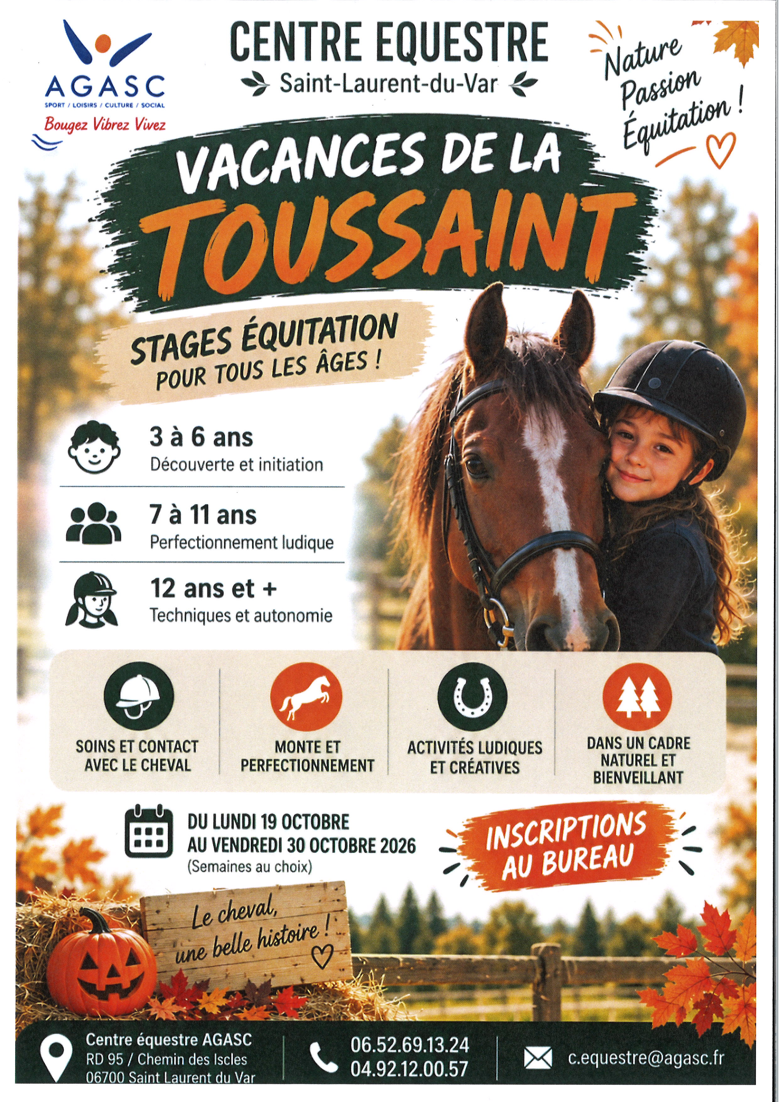 centre �questre agasc - vacances de la Toussaint 2026