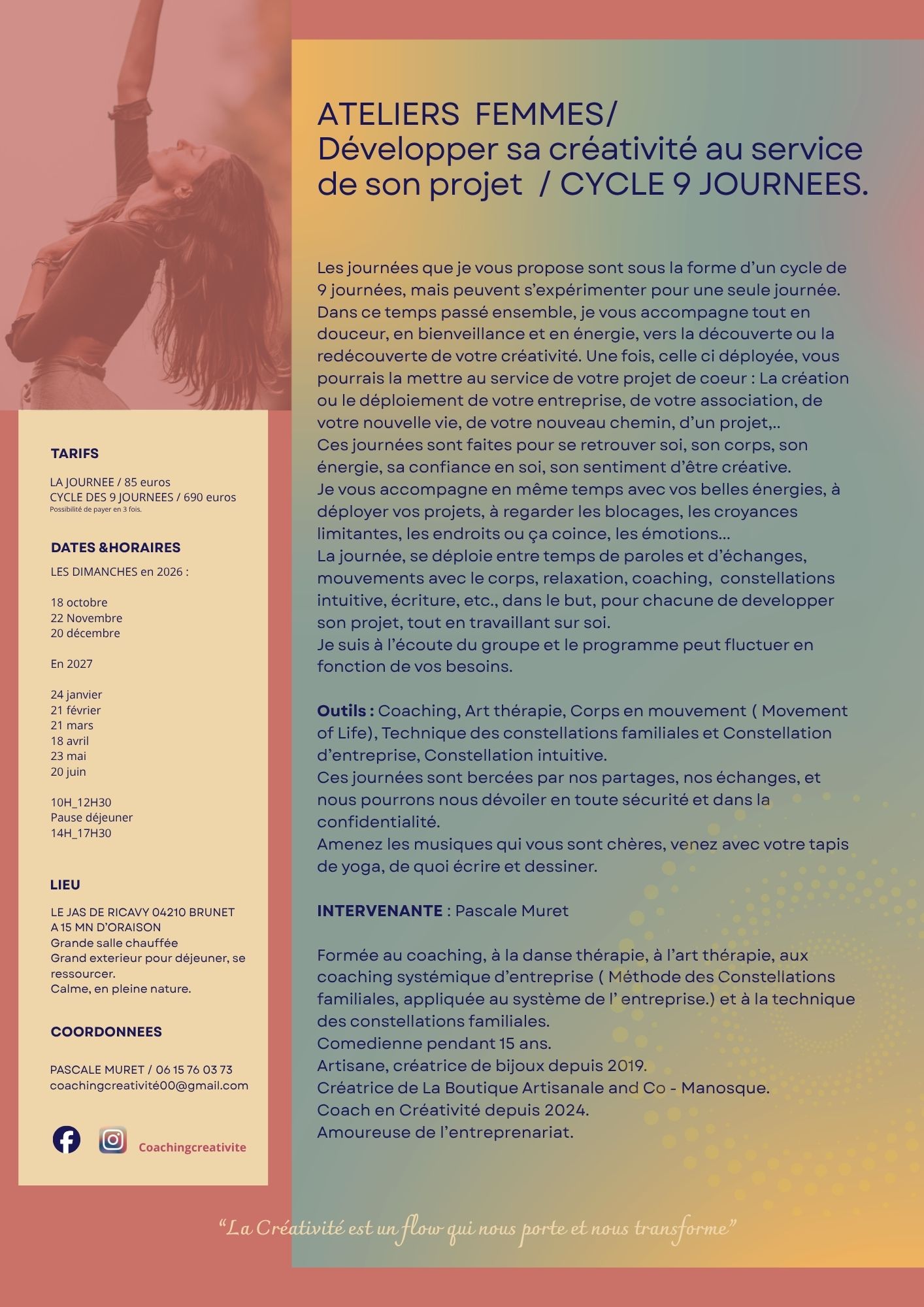 Cycle Ateliers femmes /d�velopper sa cr�ativit� au service de son projet