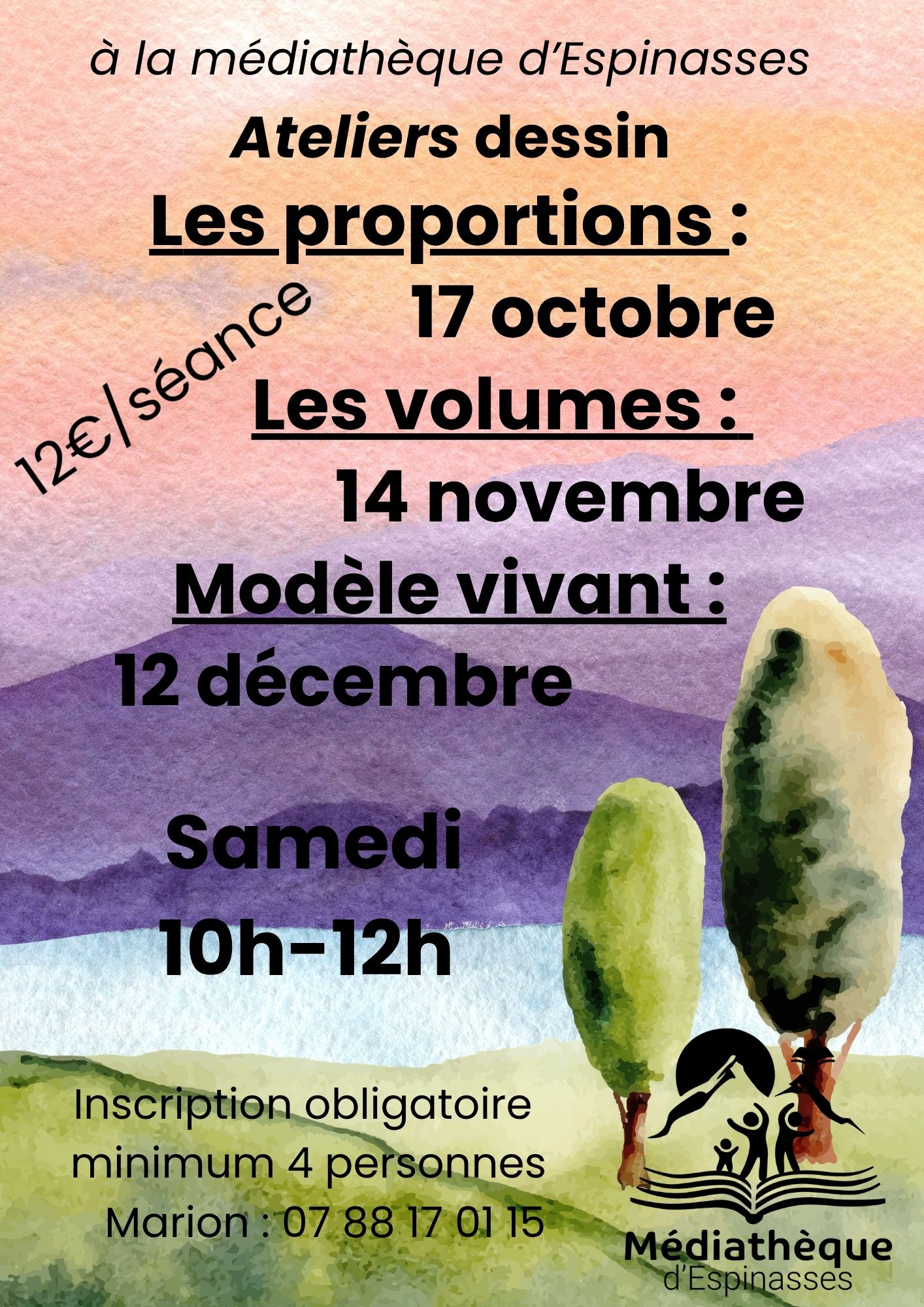Ateliers Dessin � la m�diath�que
