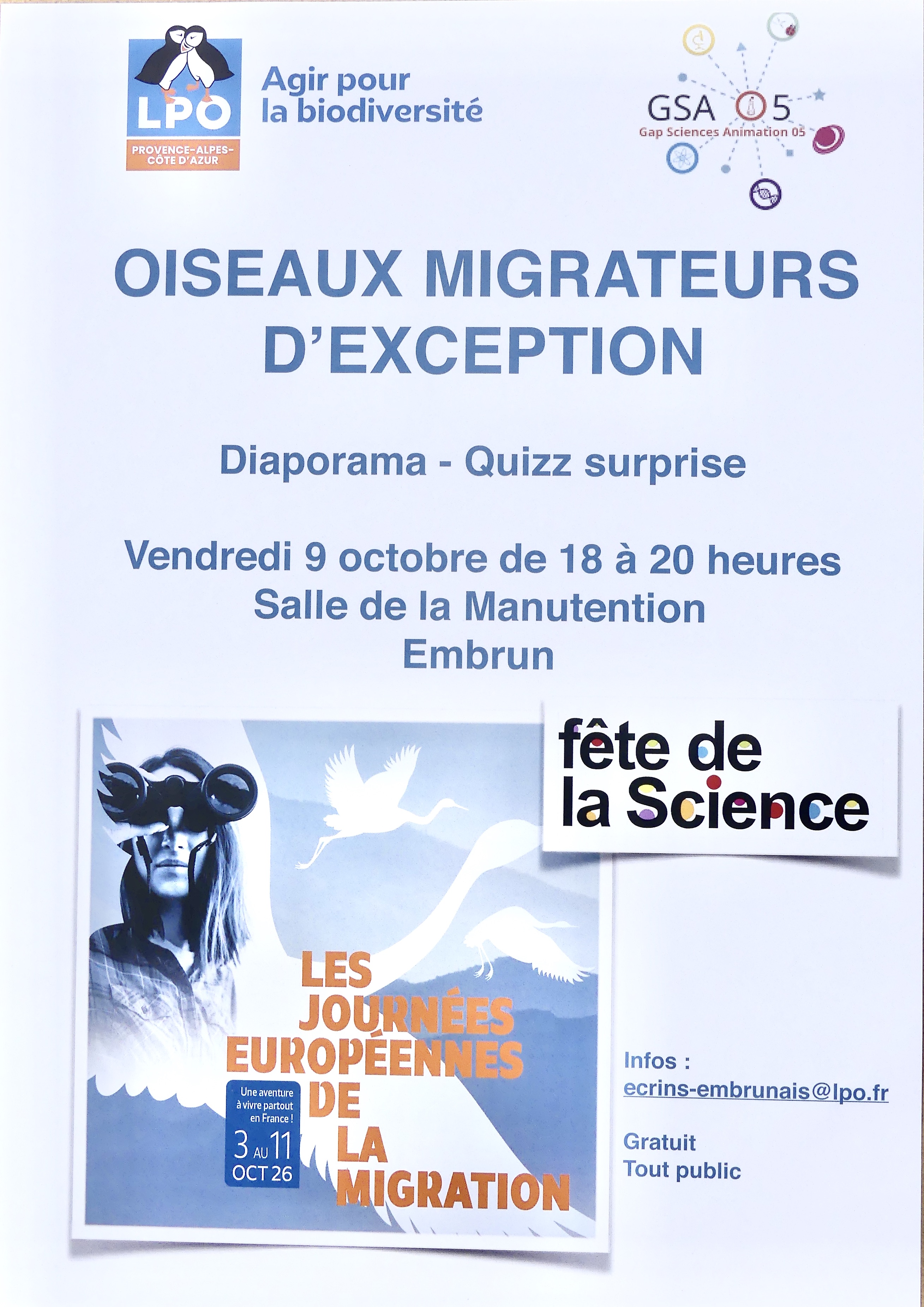 Oiseaux migrateurs d'exception