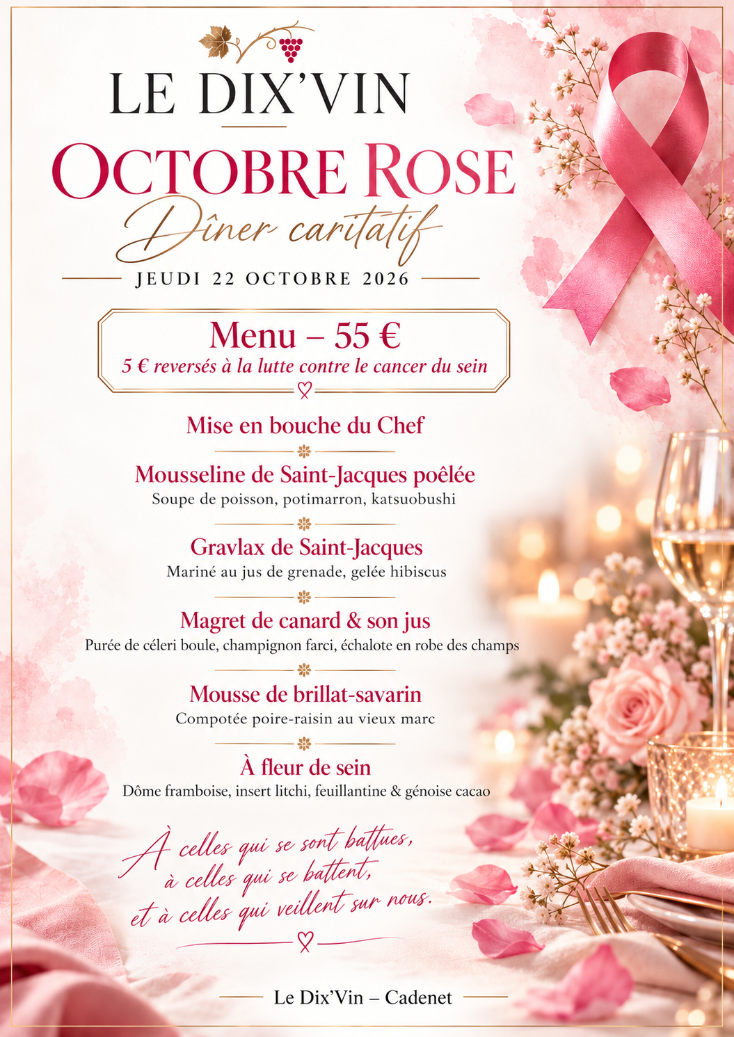 Octobre Rose - Repas Caritatif � Cadenet