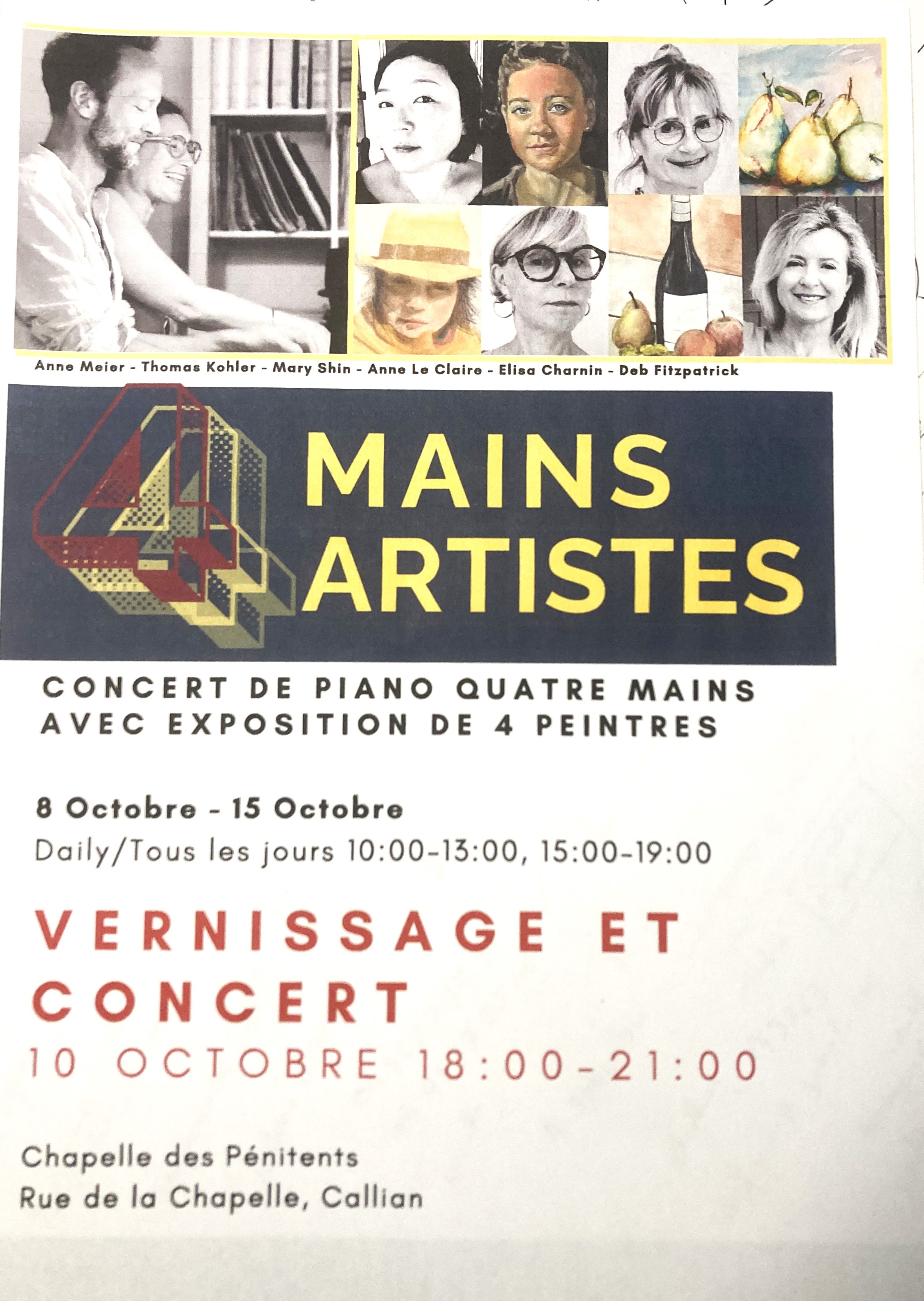 Exposition & Concert � 4 mains, � la chapelle des P�nitents - GRATUIT