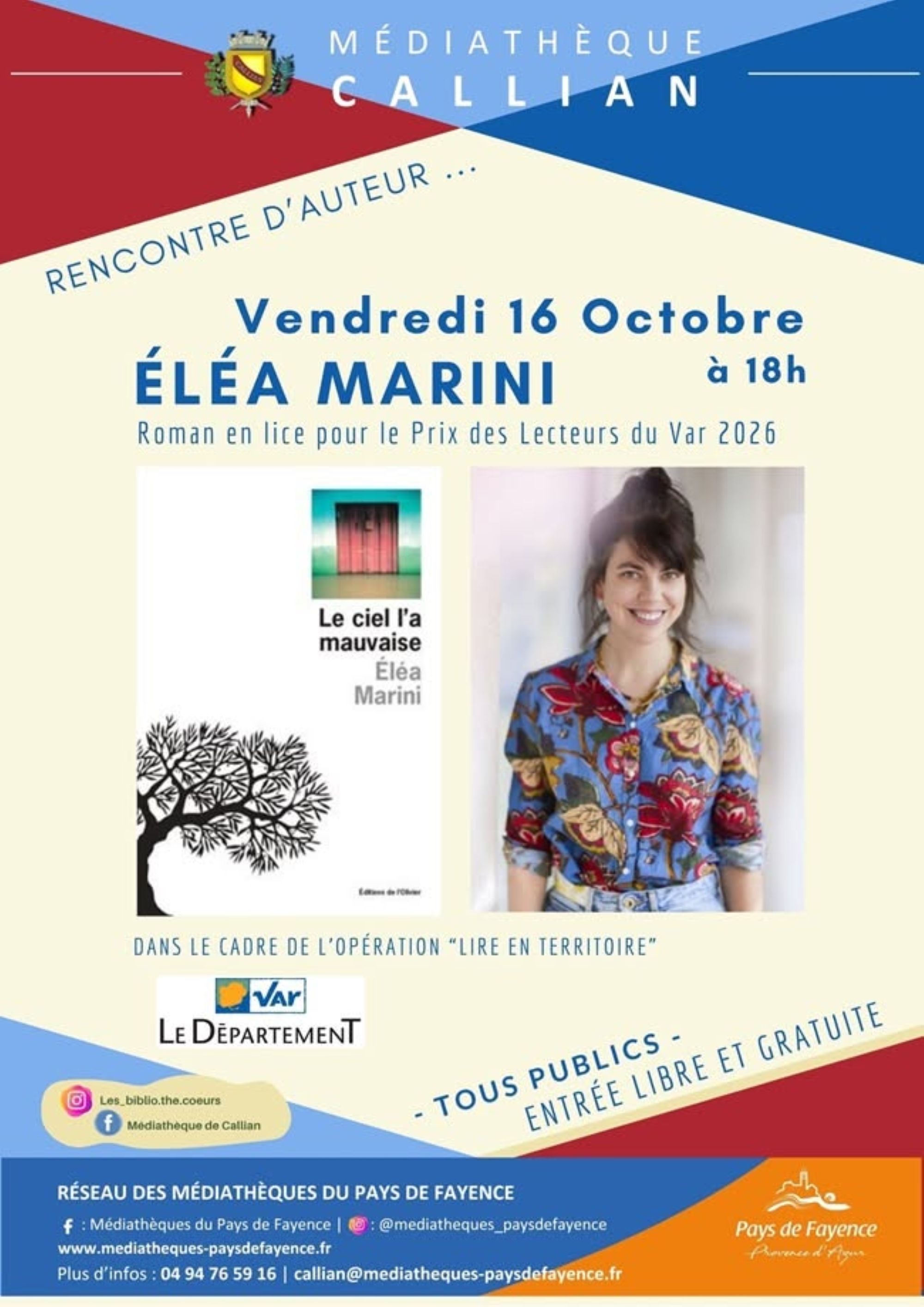 Rencontre - D�dicace avec El�a Marini - Prix des Lecteurs du Var 2026