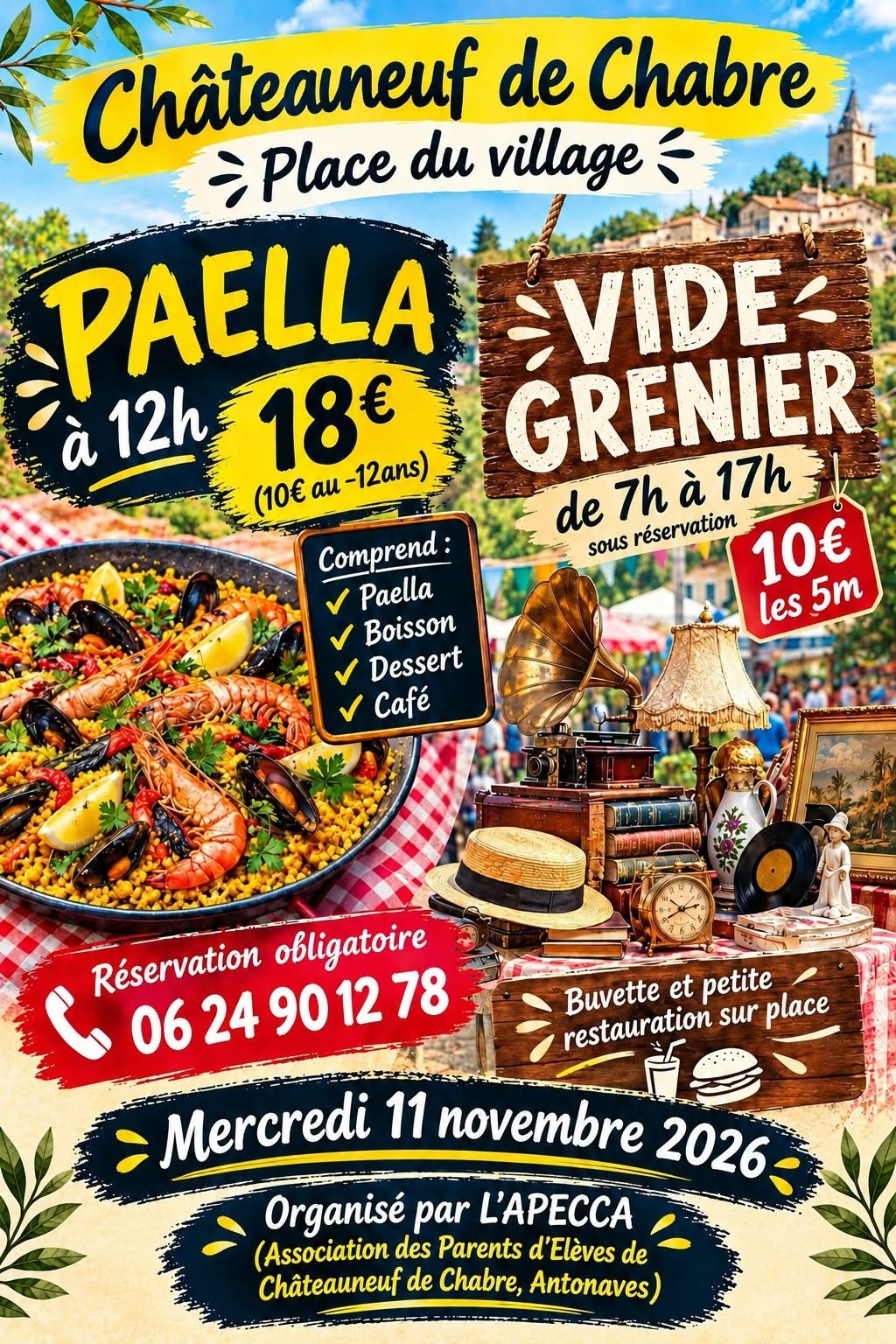 Vide greniers et repas paella