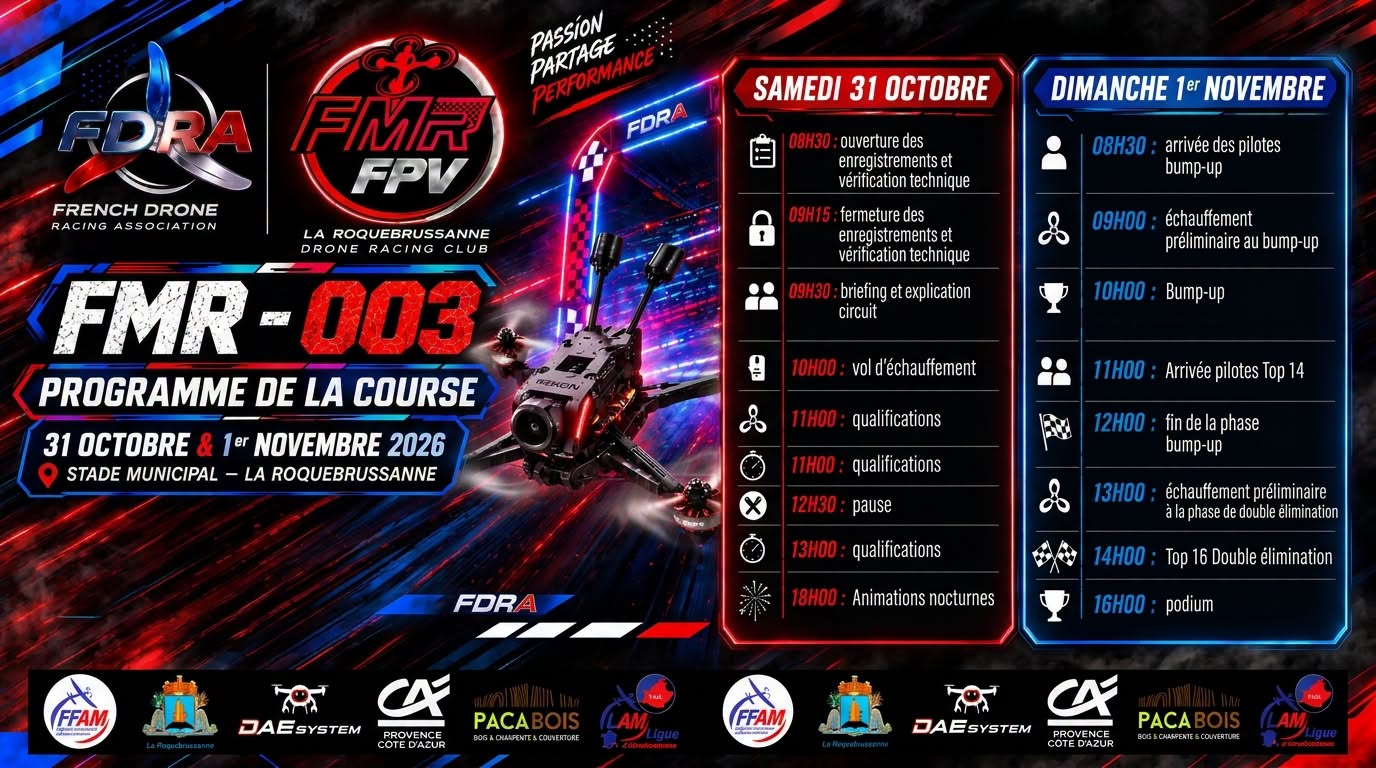 Finale French Drone Racing Association - course de drones