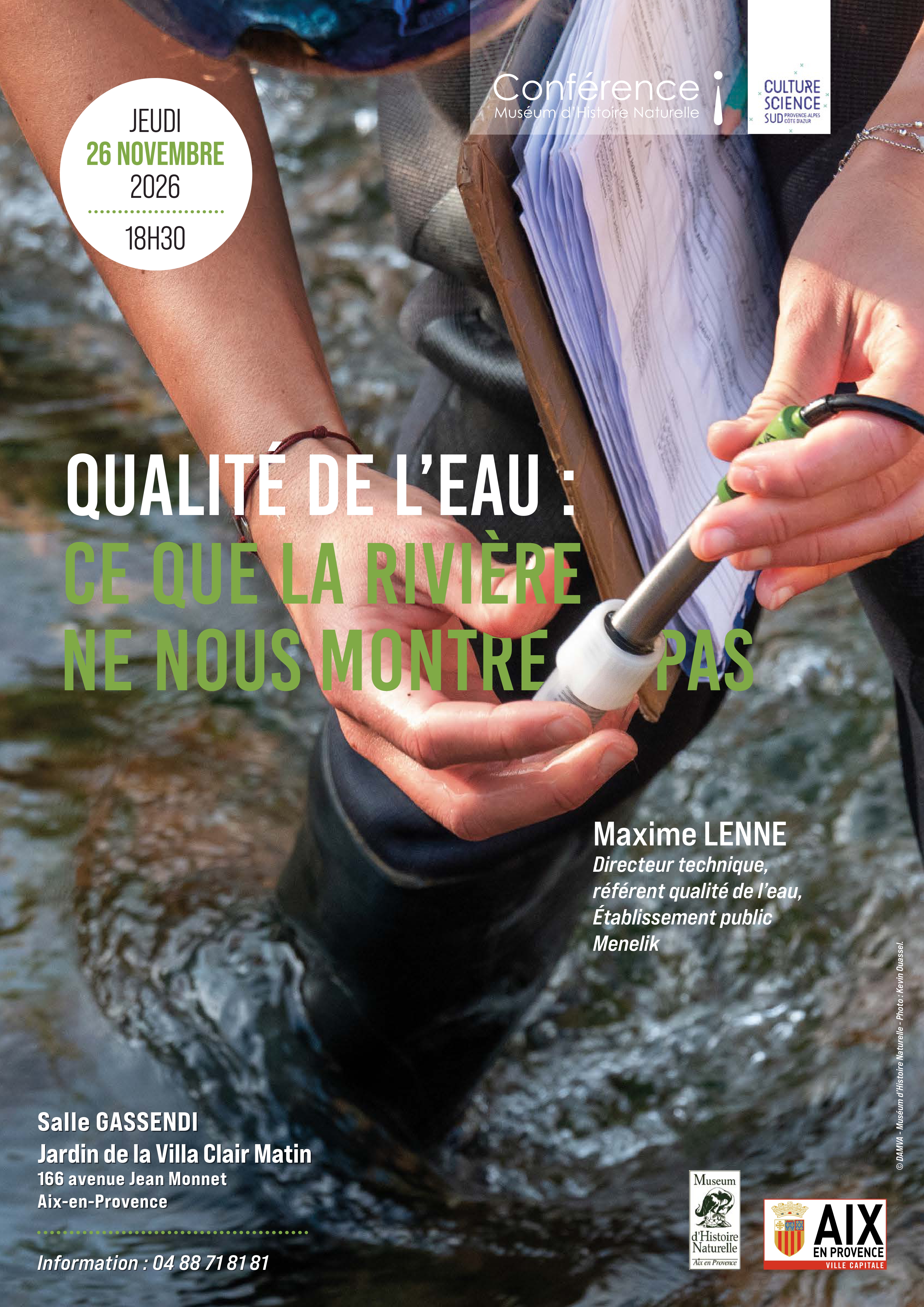 Conf�rence - Qualit� de l�eau : ce que la rivi�re ne nous montre pas