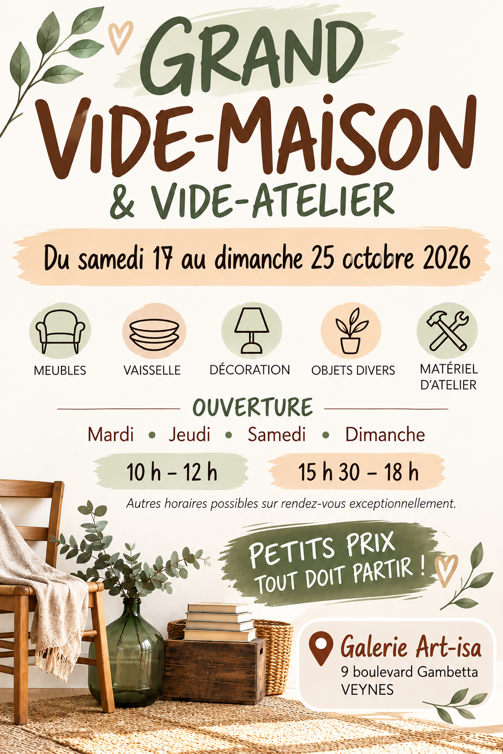 Vide maison - vide Atelier