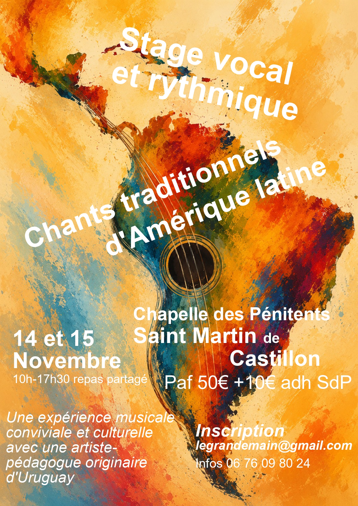 Stage vocal et rythmique chants traditionnels d'Am�rique latine