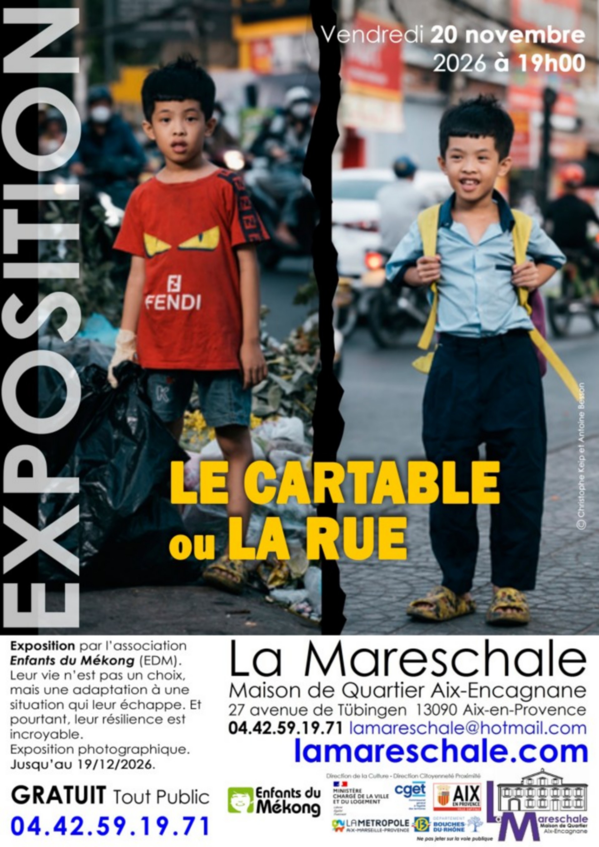 Exposition -Le cartable ou la rue