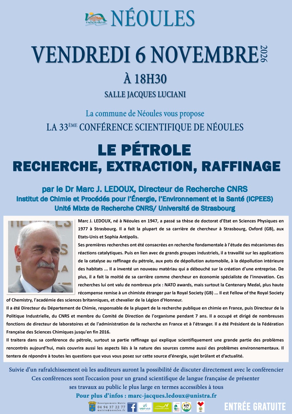 Conf�rence : Le p�trole - recherche, extraction, raffinage
