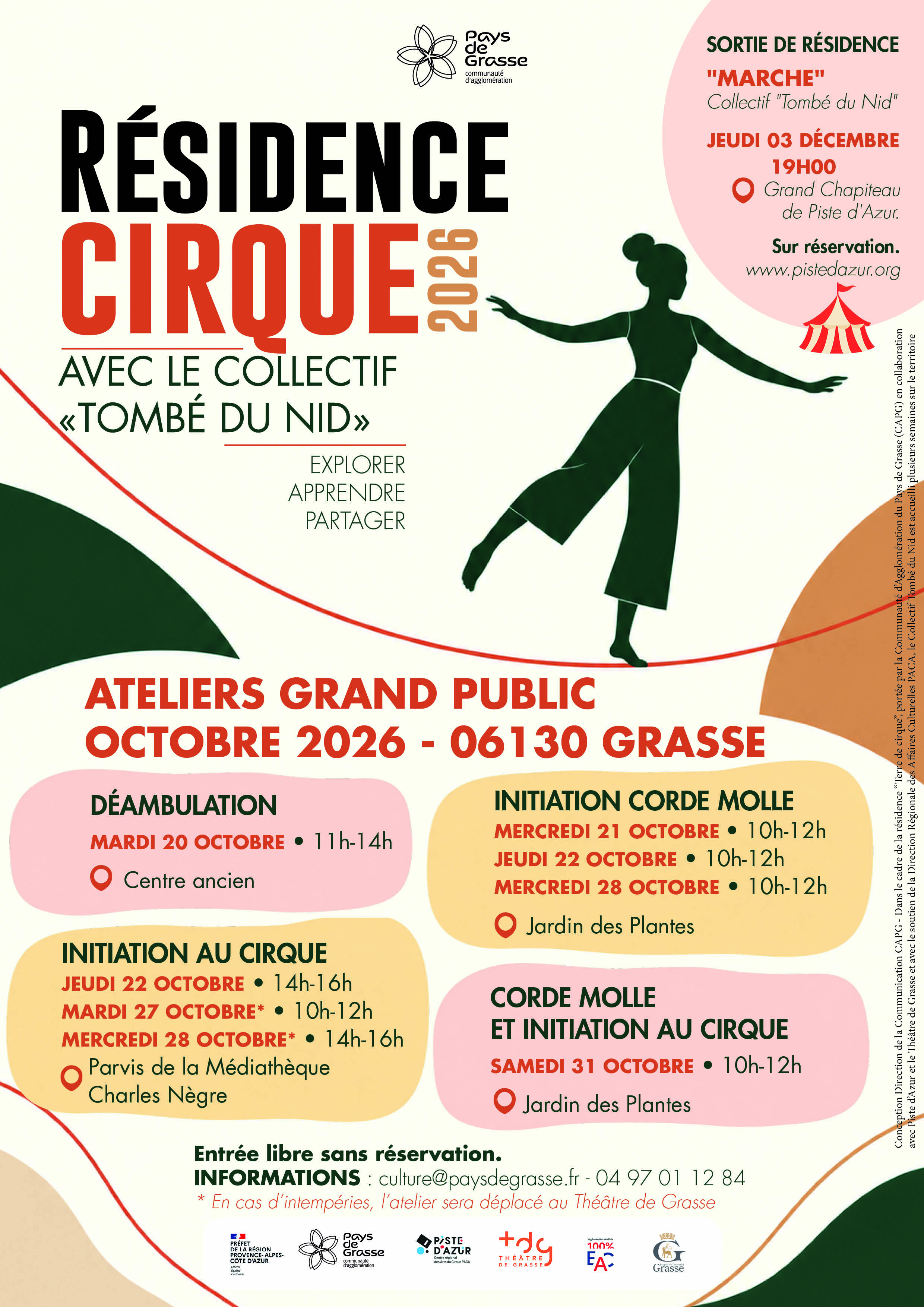 Ateliers d'inititiation � la corde molle - R�sidence Cirque en Pays de Grasse