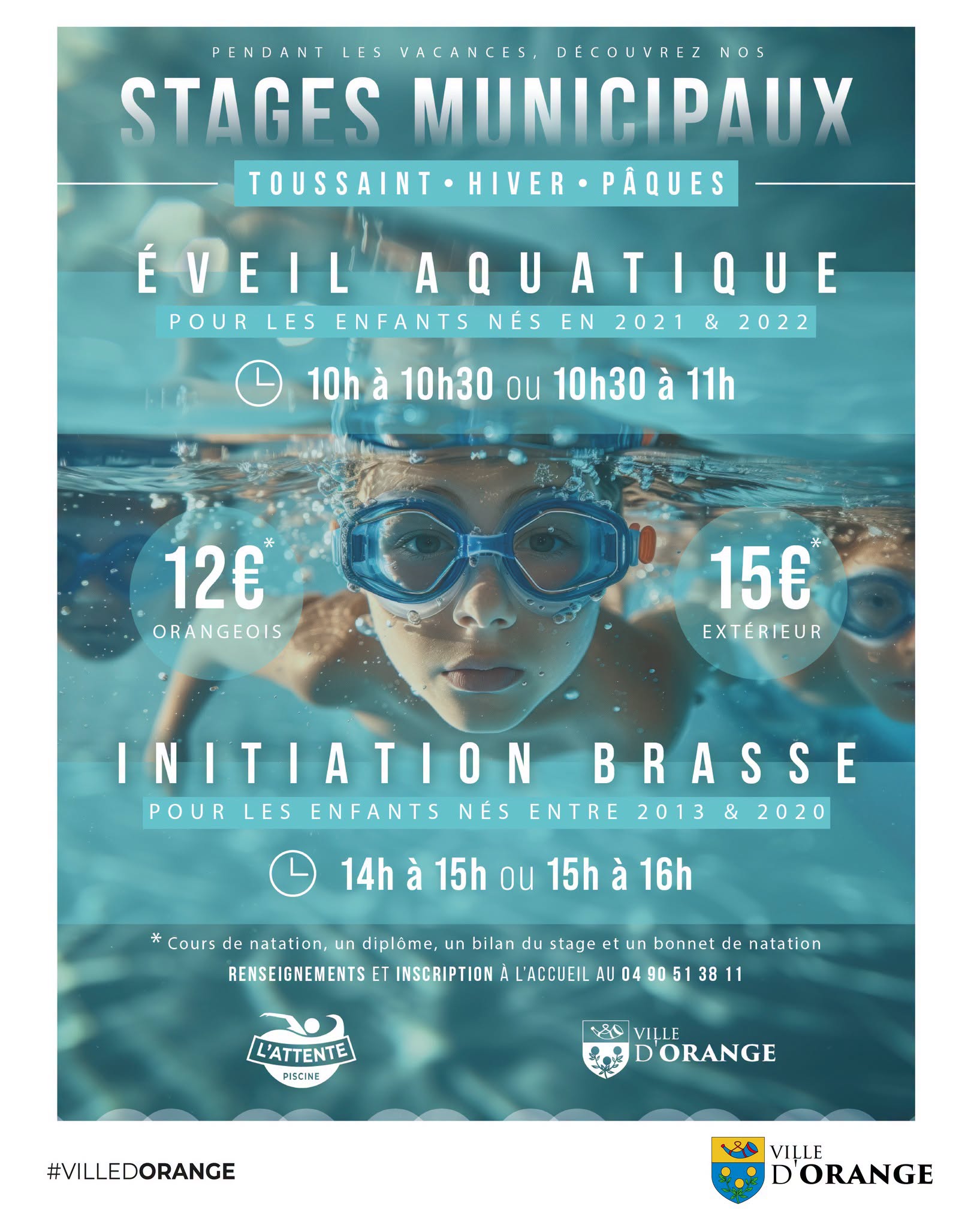 Stages de la Toussaint � la piscine l'Attente