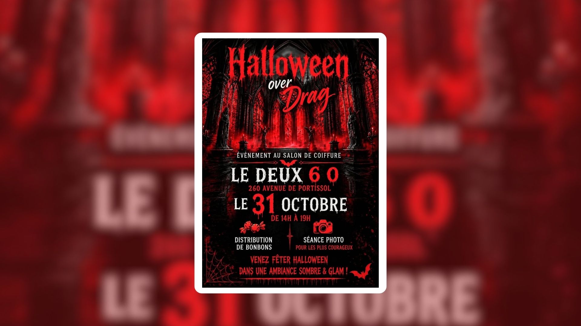 Halloween over Drag | �v�nement au salon de coiffure 