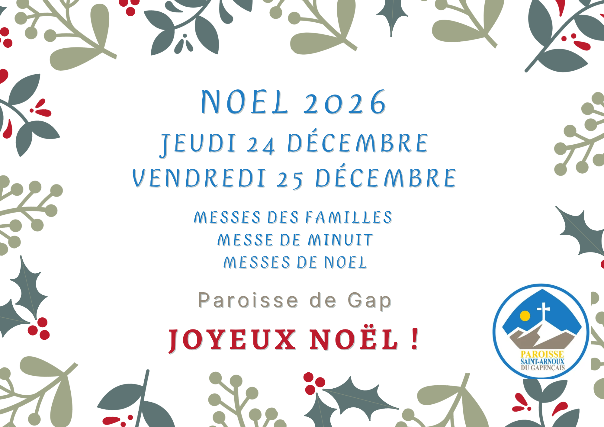 Messes de No�l sur la paroisse de Gap