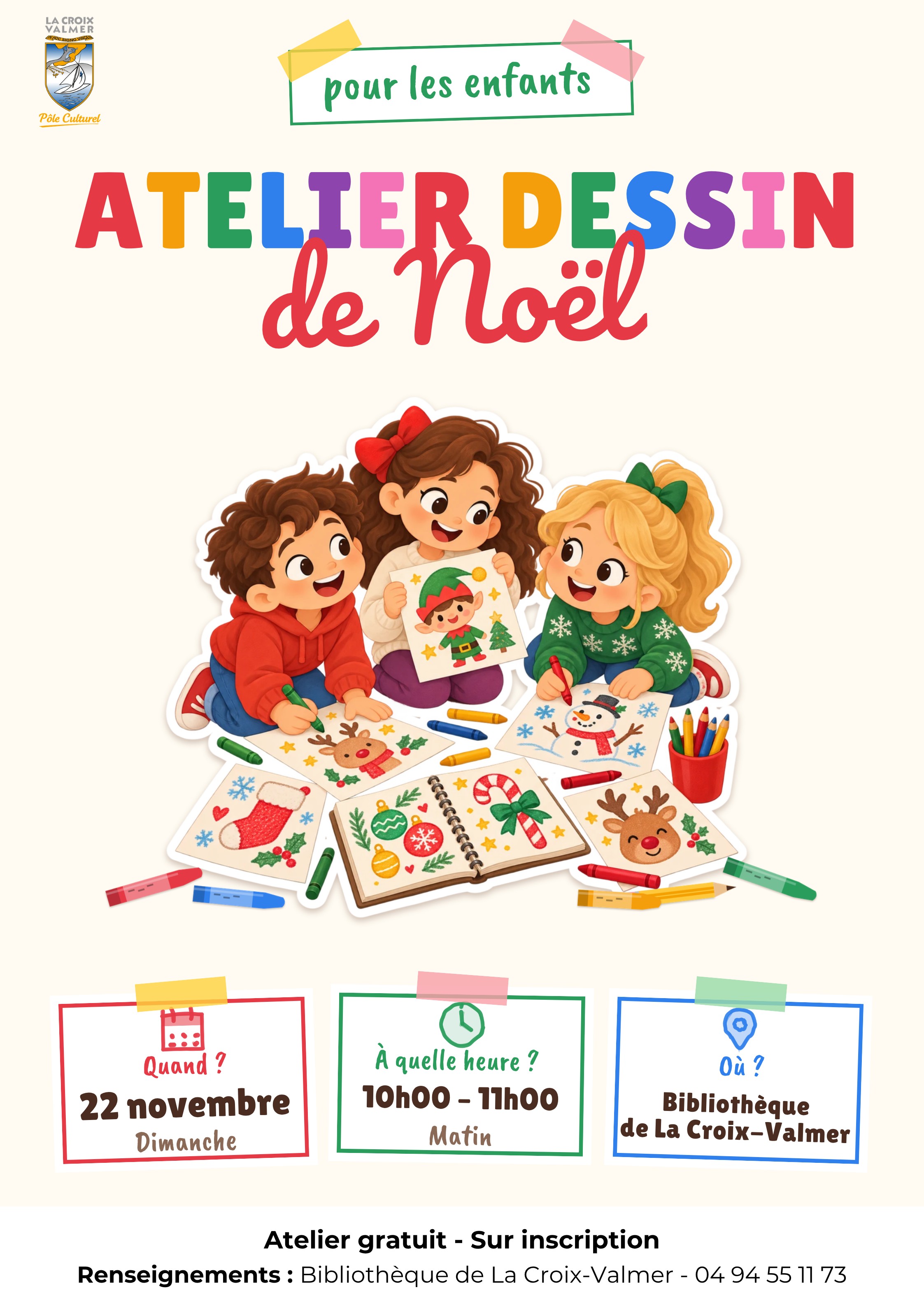 Atelier dessin de Noel pour les enfants