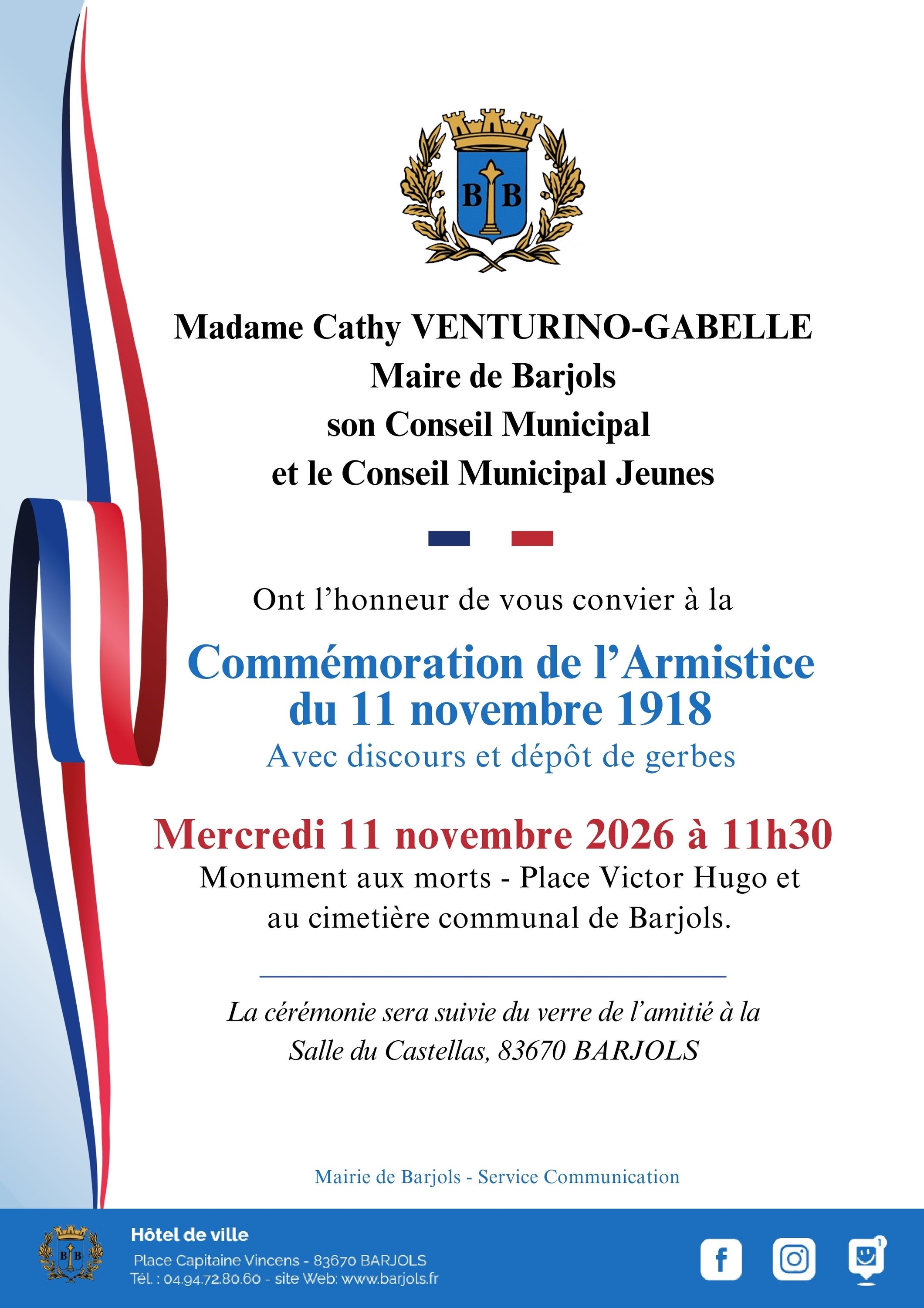 Comm�moration de l'armistice du 11 novembre 1918
