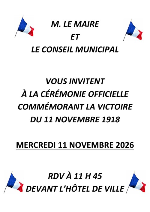 Comm�moration de la victoire du 11 Novembre 1918