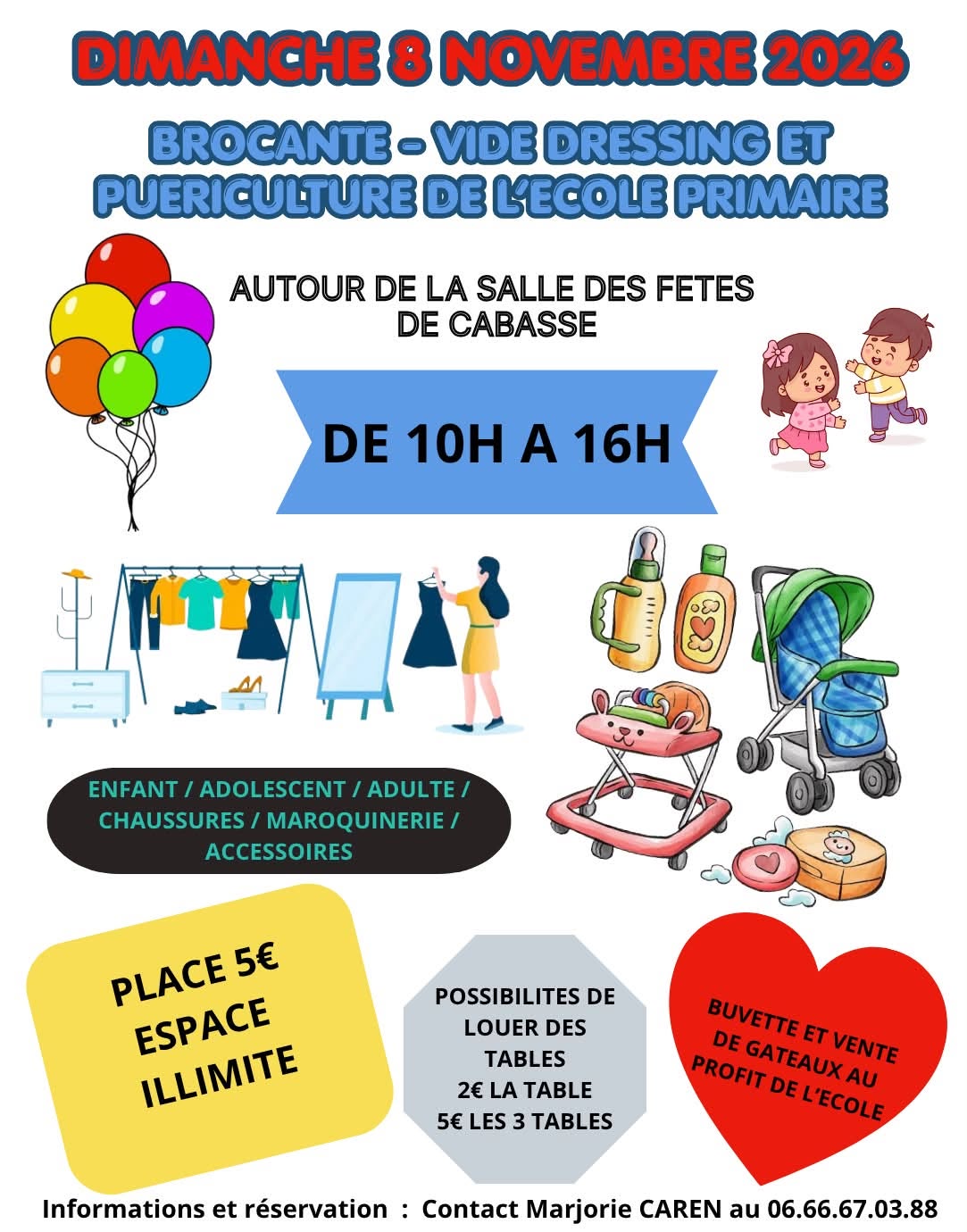 Brocante - Vide dressing et pu�riculture de l'�cole primaire � Cabasse