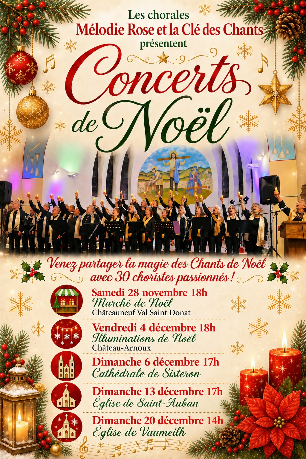 Concert de No�l des chorales M�lodie Rose et La Cl� des Chants
