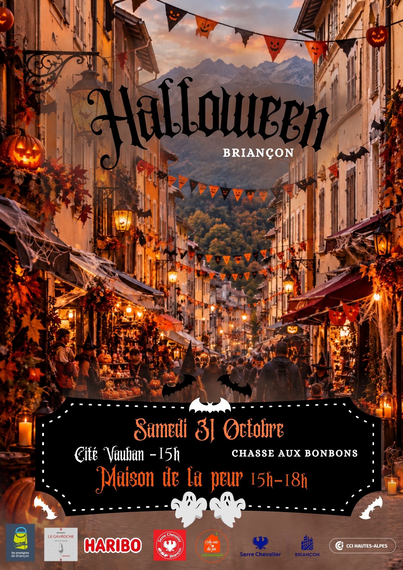 Halloween � Brian�on : chasse aux bonbons et maison de la peur