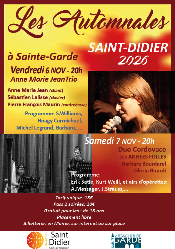 Les Automnales de saint Didier : Duo CordaVoce, concert lyrique