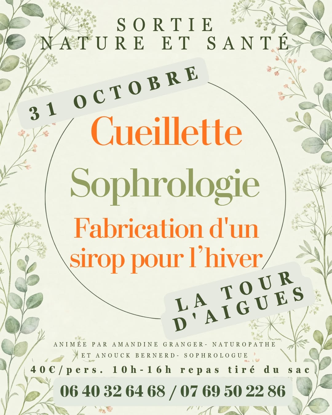sortie en nature, sophro dynamique, cueillette et r�alisation d�un sirop pour l�hiver � La Tour d'Aigues