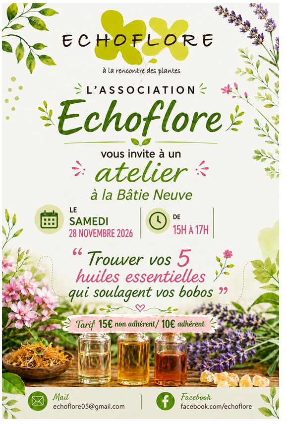 Atelier �les 5 huiles essentielles qui soulagent vos bobos�