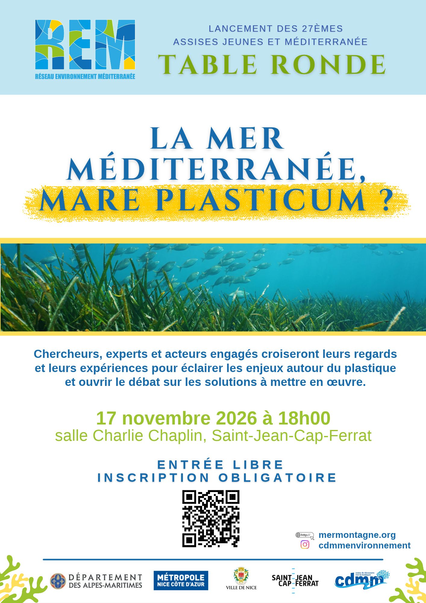 27�mes Assises Jeunes et M�diterran�e - Table ronde : �La mer M�diterran�e, Mare Plasticum ?�