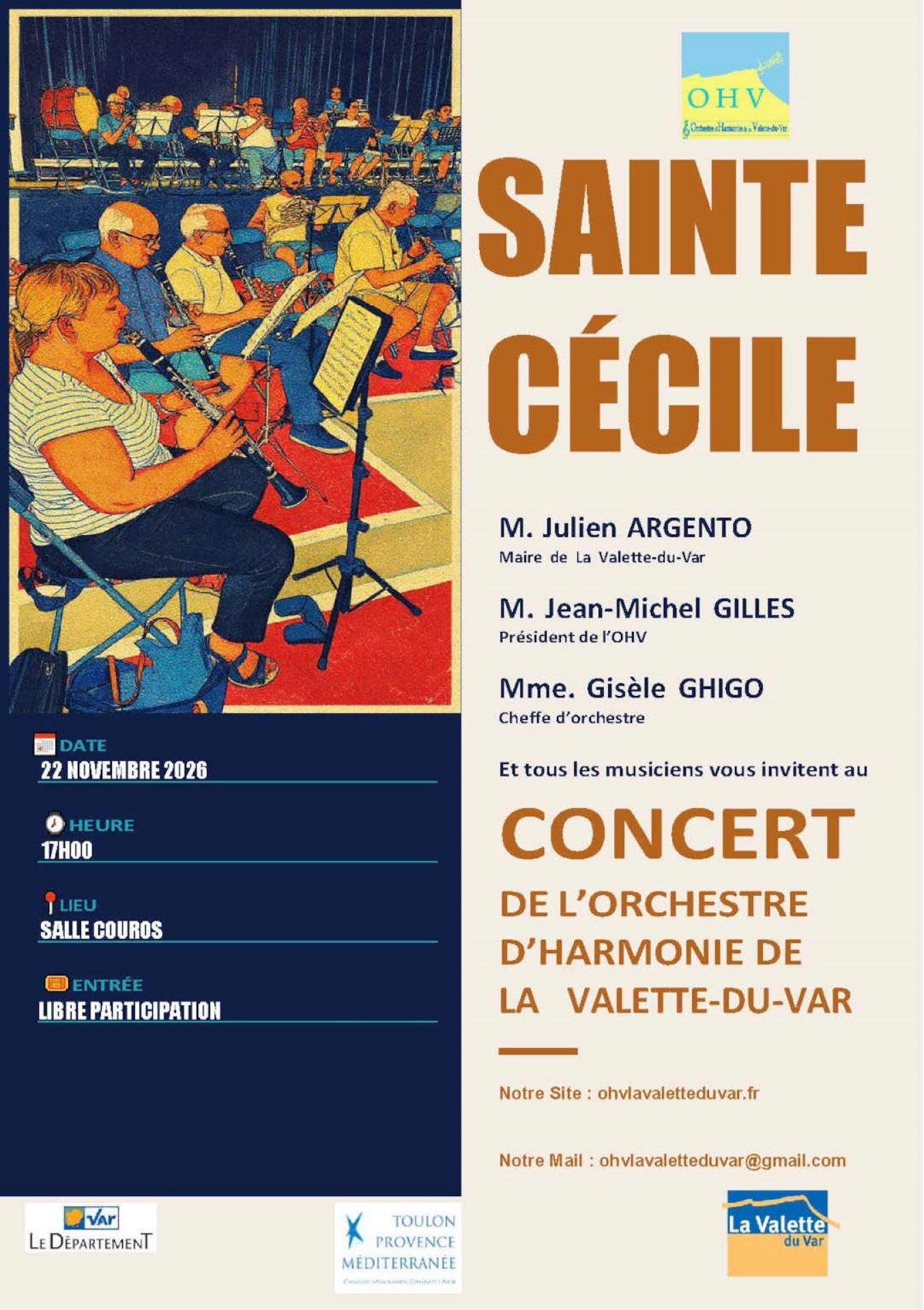 Concert de la Sainte C�cile - Orchestre d'Harmonie de La Valette du Var