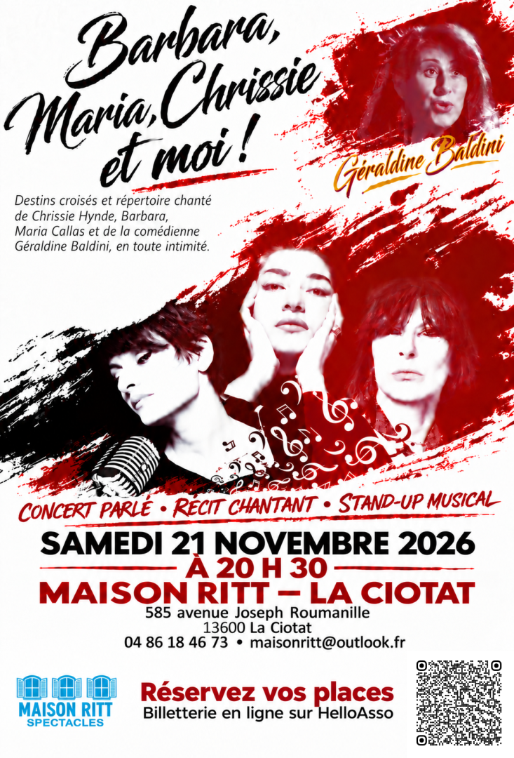 Concert parl�, r�cit chantant, stand-up : Barbara, Maria, Chrissie et moi !