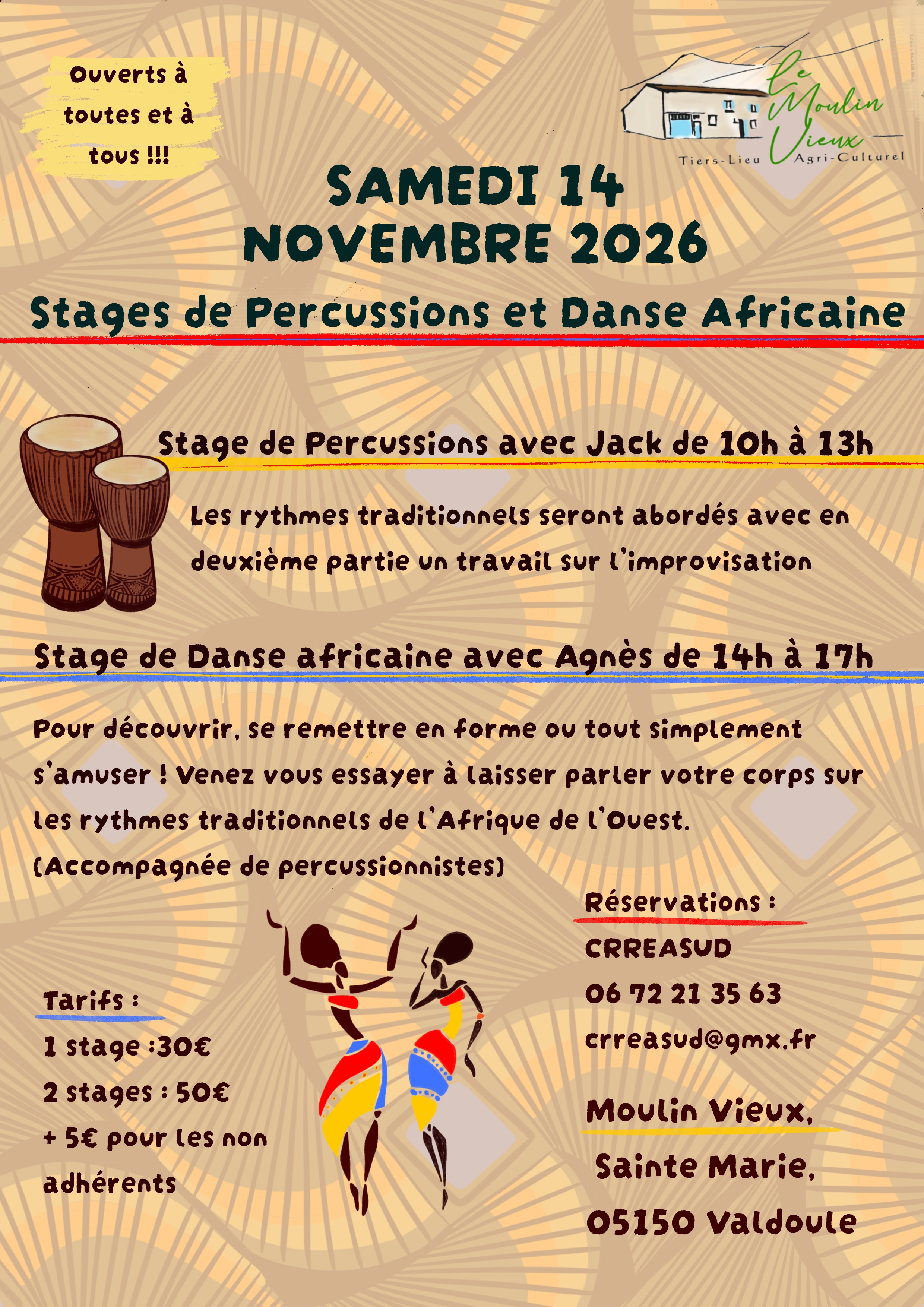 Stages de percussions et de danse