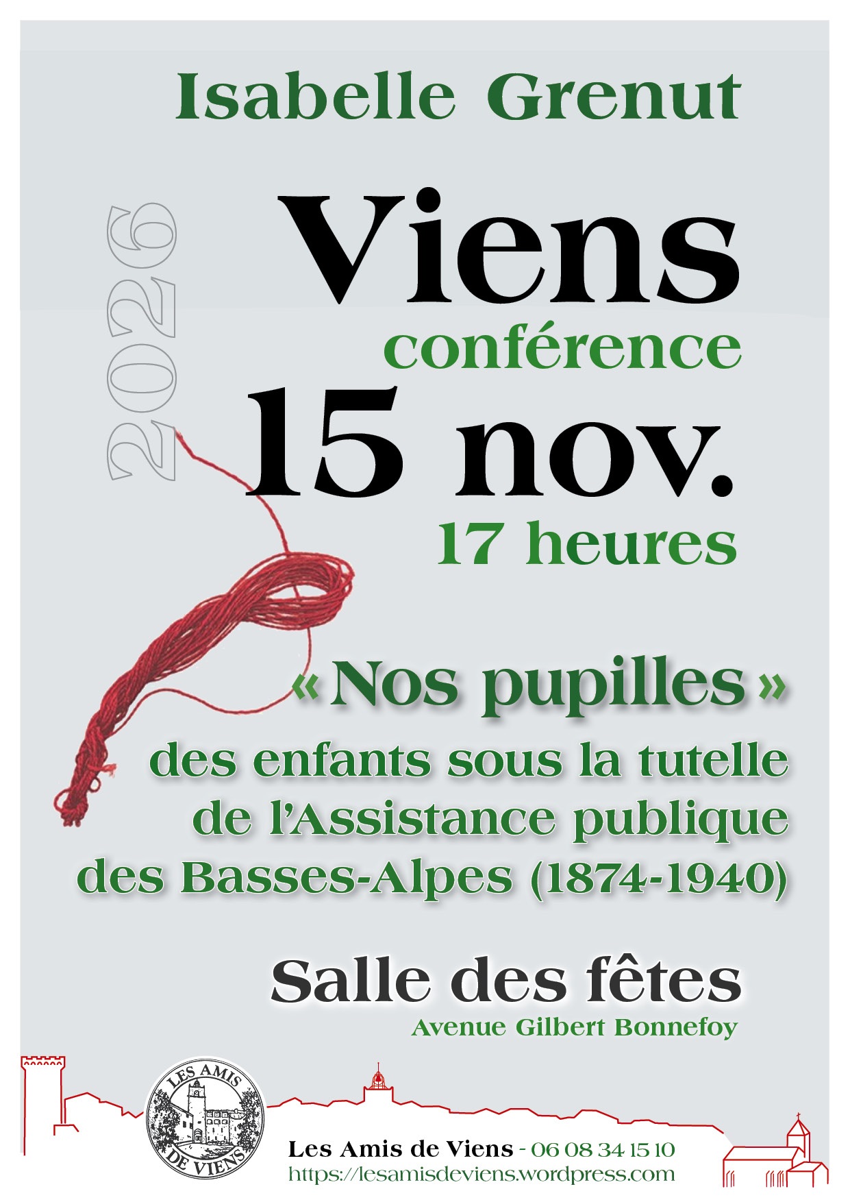 Conference Isabelle Grenut :Des enfants sous la tutelle de l'assistance publique des Basses Alpes (1874-1940)