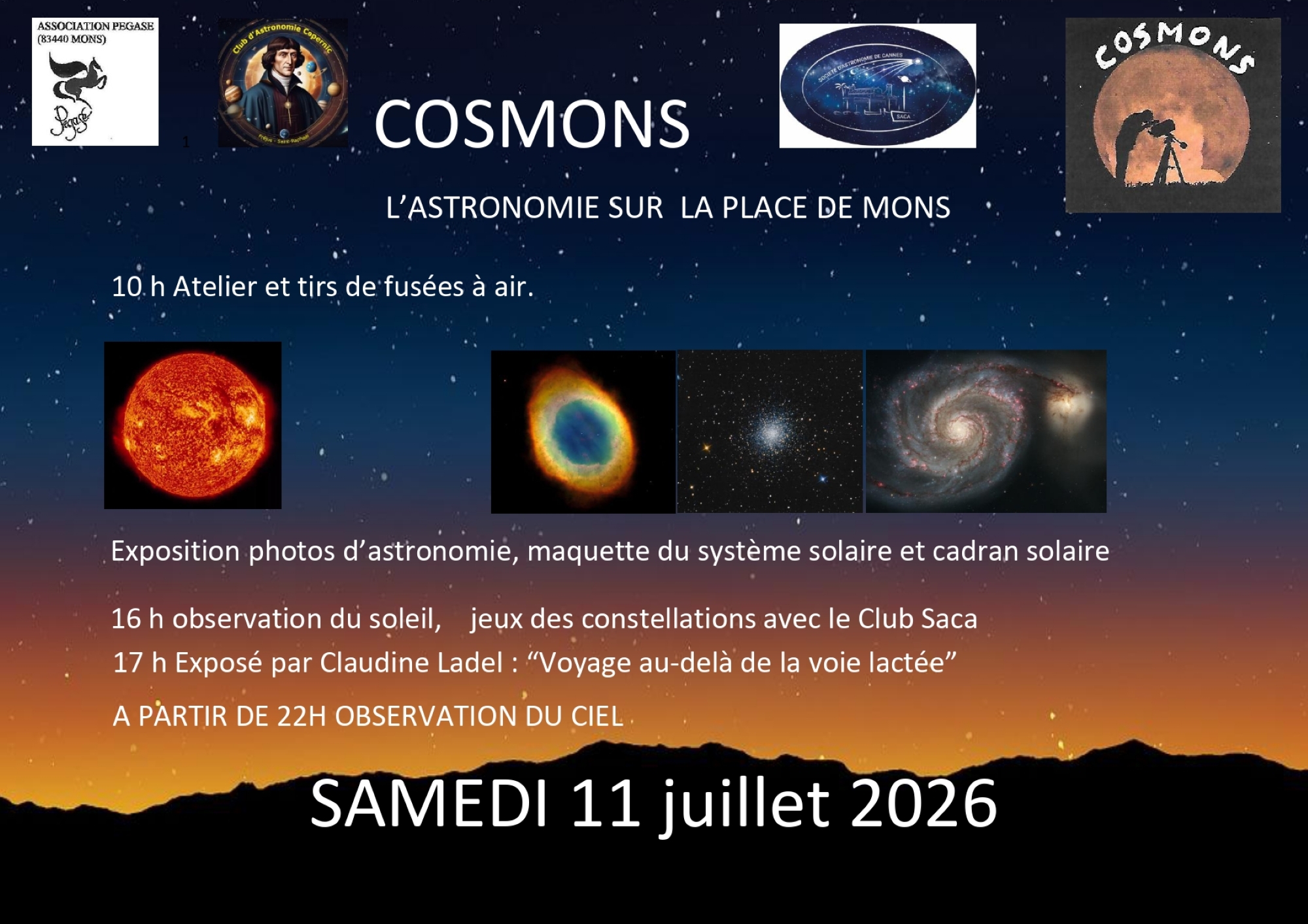 COSMONS - Journ�e astronomie et veill�e aux �toiles